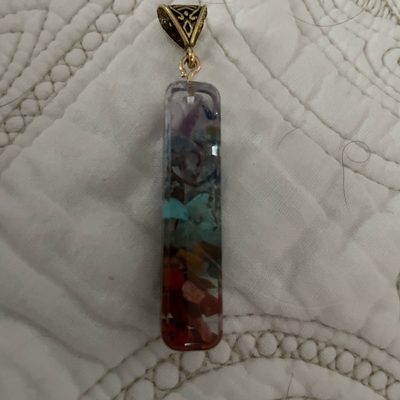 New 7 Charka Stone Orgonite Pendants Energy Chakra Reiki Healing Amulet - Picture 4 of 7